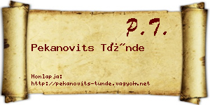 Pekanovits Tünde névjegykártya